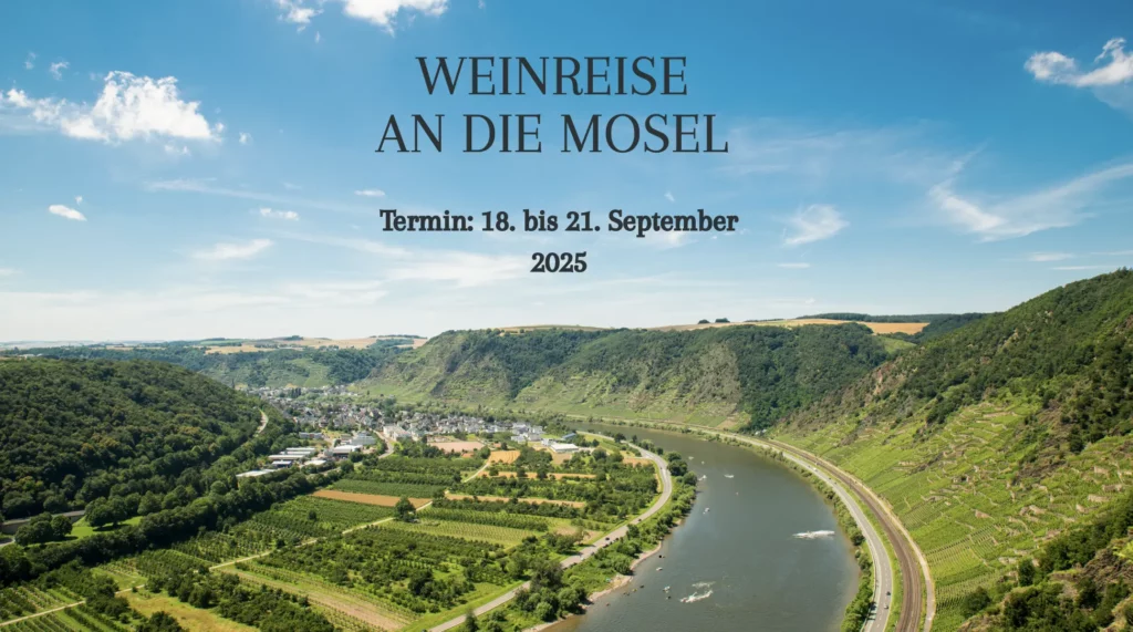 Weinreise an die Mosel – Präsentationsbild der Weinschule Berlin