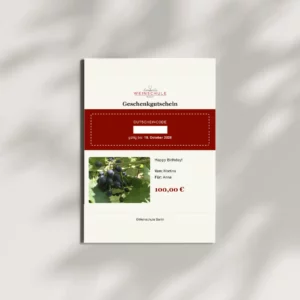 Wertgutschein für Weinseminare per E-Mail